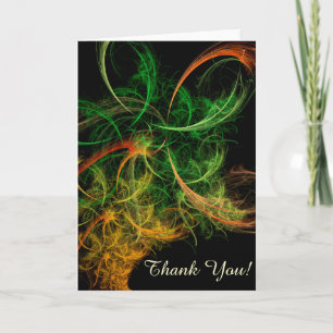 Abstarct Art Space Flowers Thank You Card