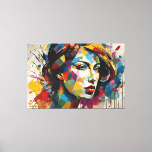 ABSTR_24_001, Abstract Faces Art Canvas Print