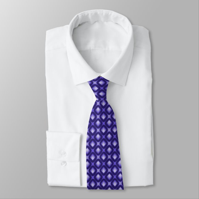 Abstrack Diagonal Purple Neck Tie (Tied)
