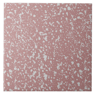 Abstrack Pink and White Dots Pattern Ceramic Tile