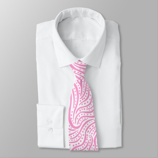 Abstract 011211 - Pink on White Tie (Tied)