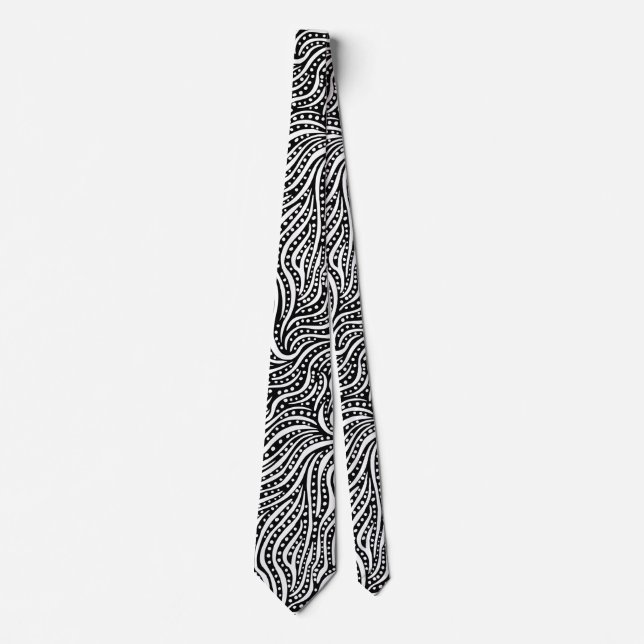Abstract 011211 - White on Black Tie (Front)