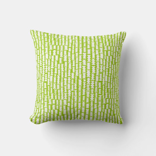Abstract 020712 - White on Martian Green Cushion (Front)