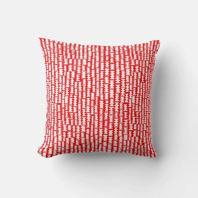 Abstract 020712 - White on Red Cushion (Front)