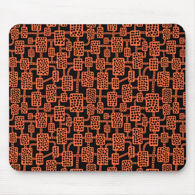Abstract 041113 - Autumn Orange on Black Mouse Pad (Front)