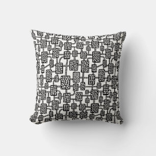 Abstract 041113 - Black on White Cushion