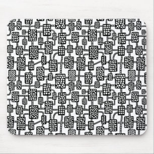 Abstract 041113 - Black on White Mouse Pad
