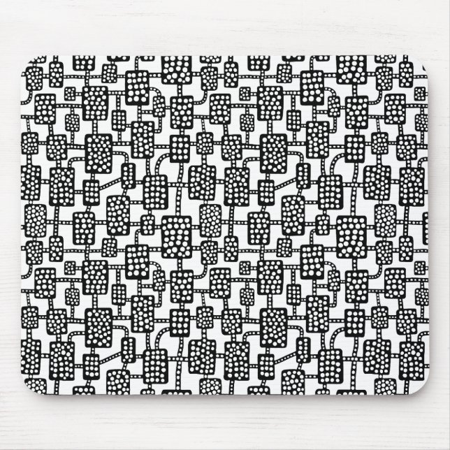 Abstract 041113 - Black on White Mouse Pad (Front)