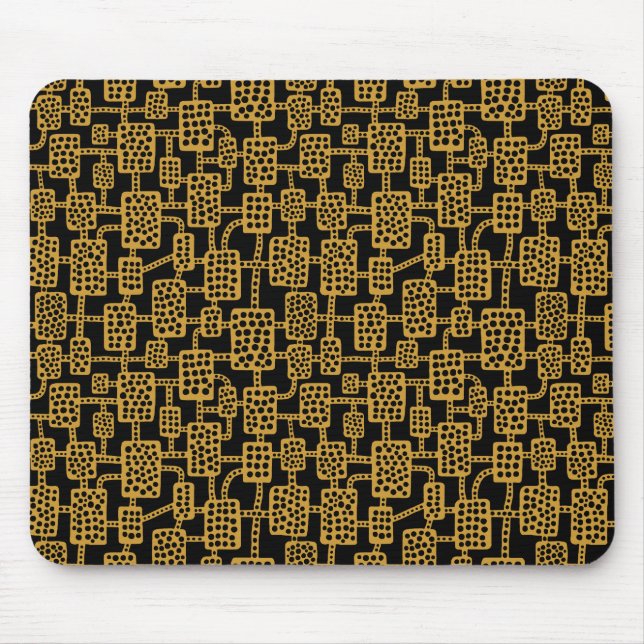 Abstract 041113 - Gold Brown on Black Mouse Pad (Front)