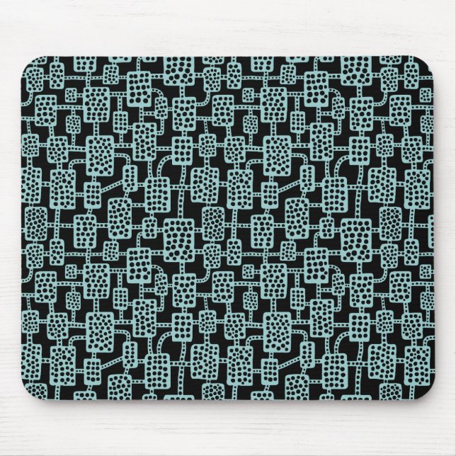 Abstract 041113 - Light Blue Green on Black Mouse Pad (Front)