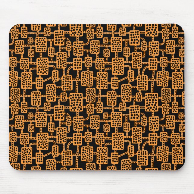 Abstract 041113 - Light Orange on Black Mouse Pad (Front)