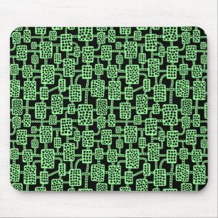 Abstract 041113 - Mint Green on Black Mouse Pad
