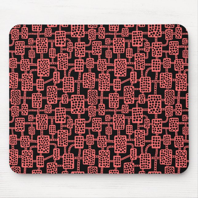 Abstract 041113 - Tropical Pink on Black Mouse Pad (Front)