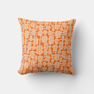 Abstract 041113 - White on Orange Cushion