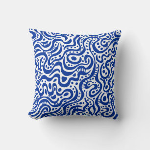 Abstract 041211 - Navy on White Cushion