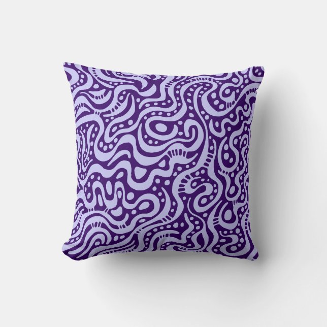 Abstract 041211 - Power Blue on Deep Purple Cushion (Front)