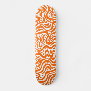 Abstract 041211v2 - Orange on White Skateboard