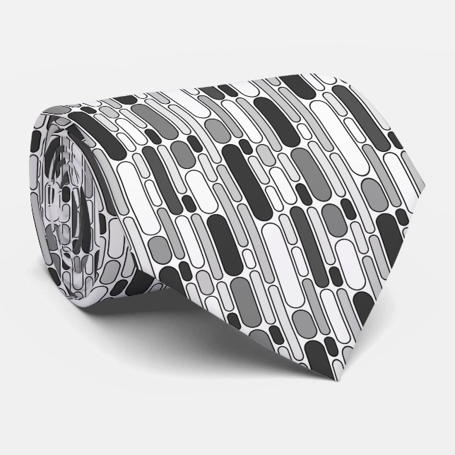 Abstract 100624 - Shades of Grey Tie (Rolled)