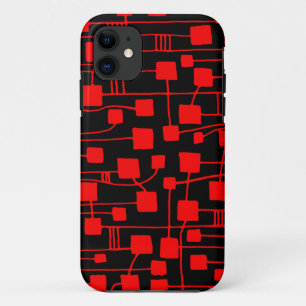 Abstract 111211 - Red on Black iPhone 11 Case