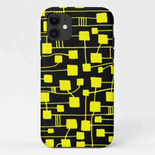 Abstract 111211 - Yellow on Black iPhone 11 Case