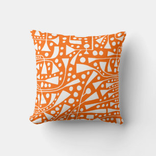 Abstract 120112 - White on Orange Cushion
