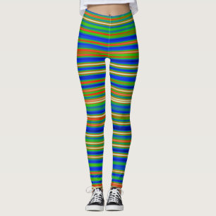 Abstract 130716(03) - Horizontal Stripe Leggings