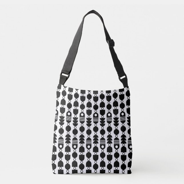 Abstract 140823 - Black Crossbody Bag (Front)