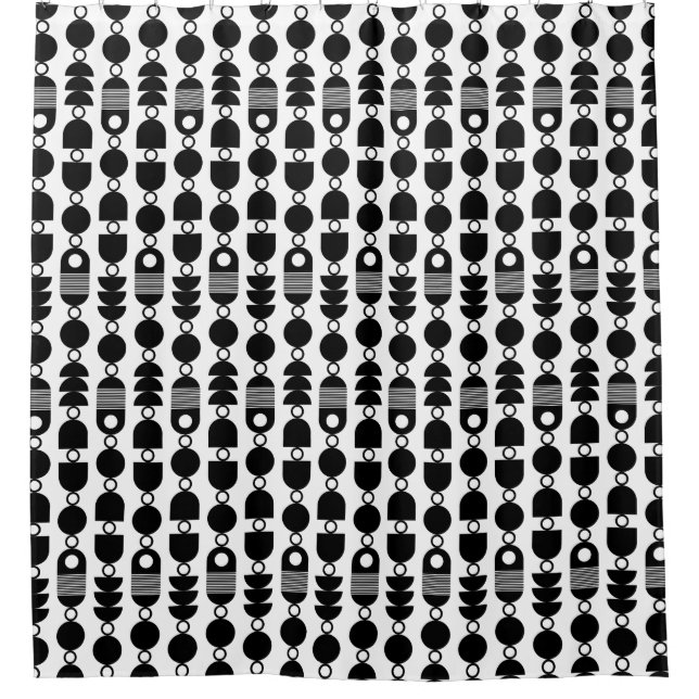Abstract 140823 - Black Shower Curtain (Front)