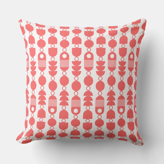 Abstract 140823 - Tropical Pink on White Cushion (Front)