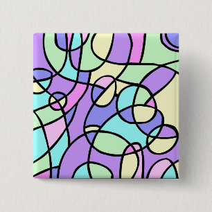 Abstract 15 Cm Square Badge