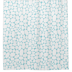 Abstract 160417 - White on #76ccd7 Shower Curtain
