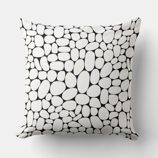Abstract 160417 - White on Black Cushion (Front)