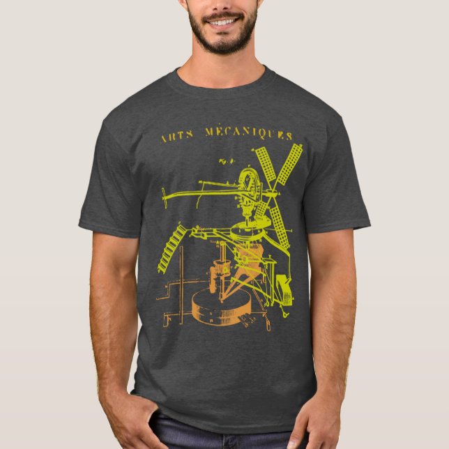 Abstract 19th Century French Mechanical Engraving T-Shirt (Front)