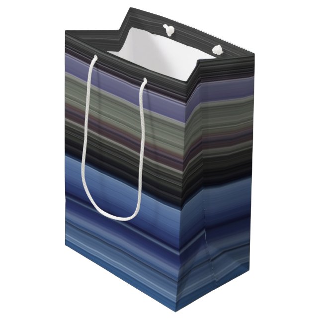 Abstract #1: Blue and gray Medium Gift Bag (Front Angled)