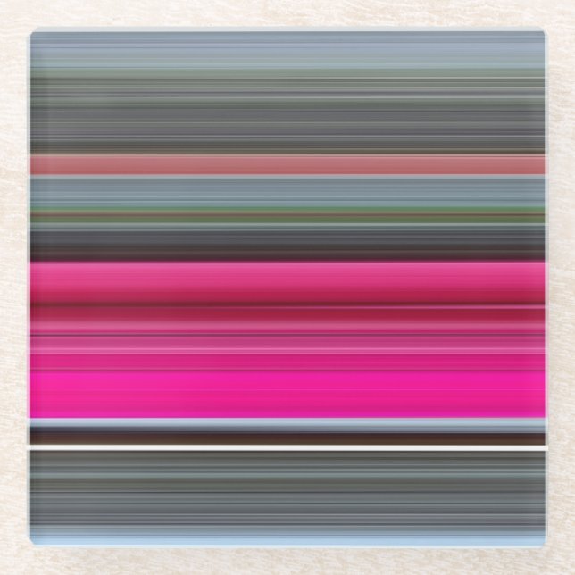 Abstract #1: Cerise and gray Glass Coaster (Front)