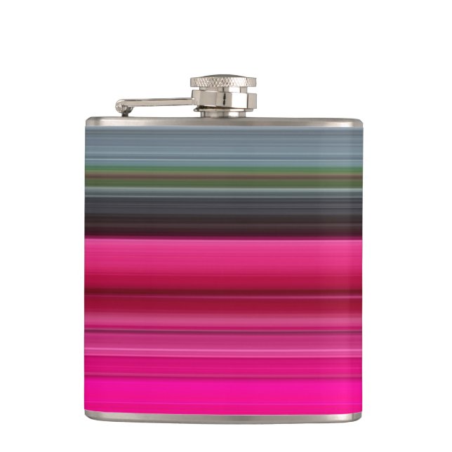 Abstract #1: Cerise and gray Hip Flask (Front)
