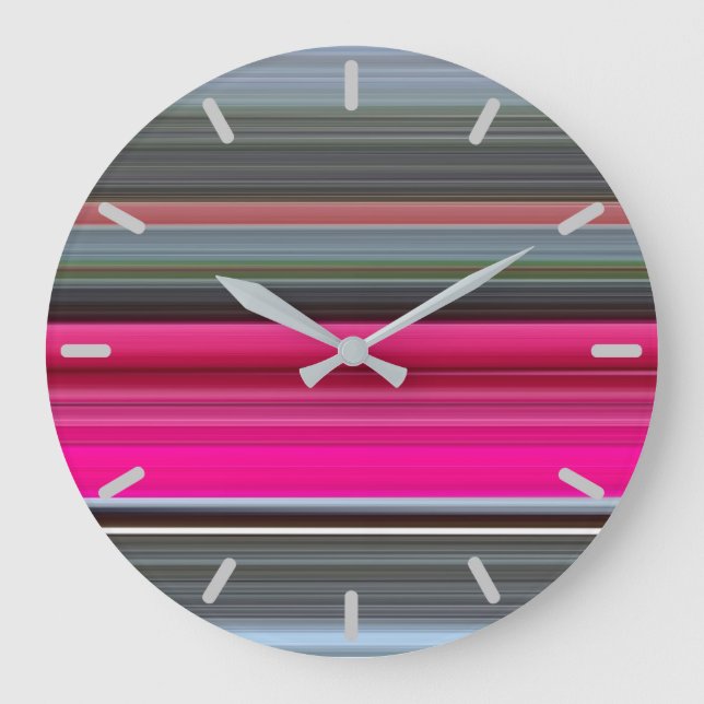 Abstract #1: Cerise and gray Large Clock (Front)