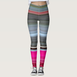 Abstract #1: Cerise and gray Leggings