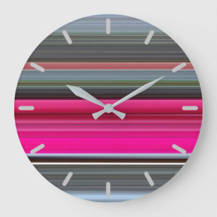 Abstract #1: Cerise and grey Large Clock