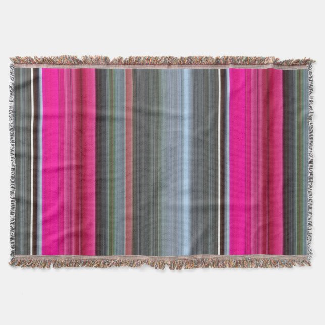 Abstract #1: Cerise and grey Throw Blanket (Front)
