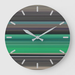 Abstract #1: Green and grey Large Clock