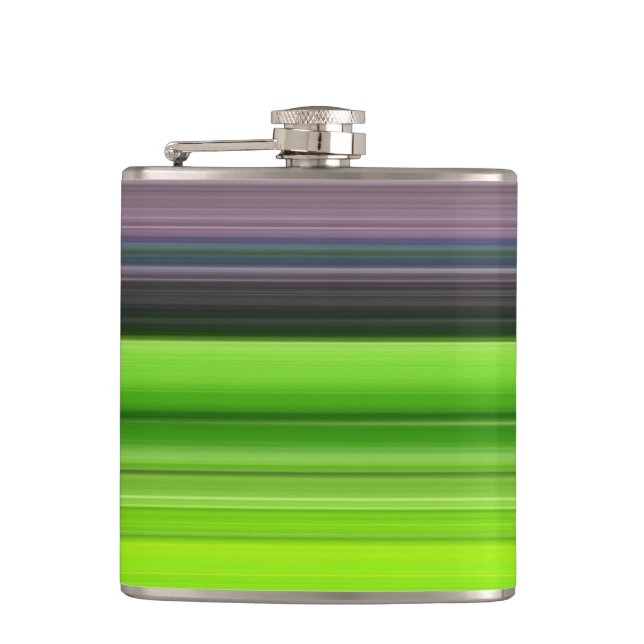 Abstract #1: Lime and gray Hip Flask (Front)