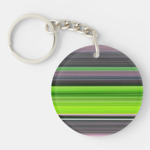Abstract #1: Lime and gray Key Ring