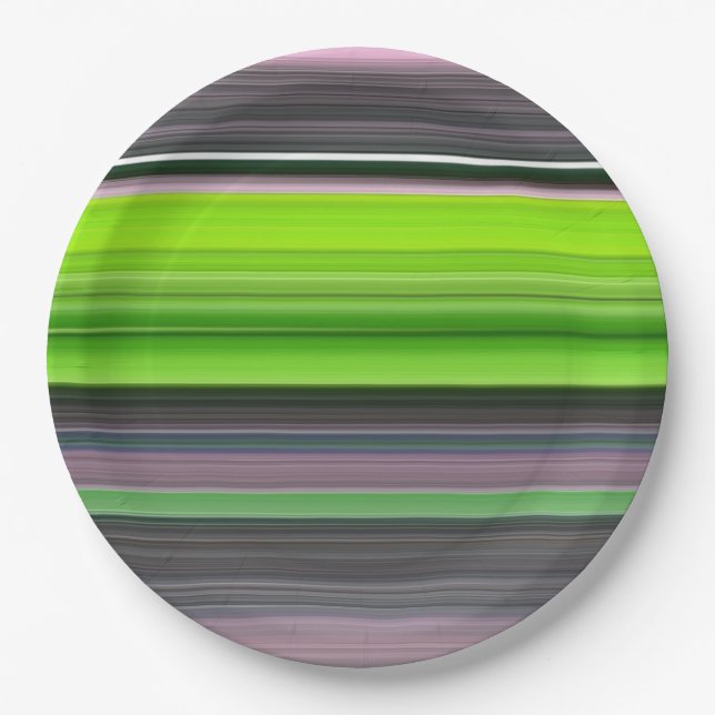 Abstract #1: Lime and gray Paper Plate (Front)