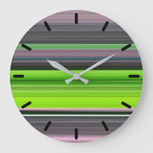 Abstract #1: Lime and grey Large Clock