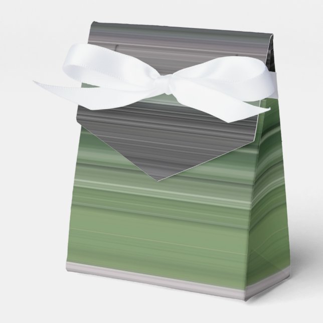 Abstract #1: Olive green and gray Favour Box (Front Side)