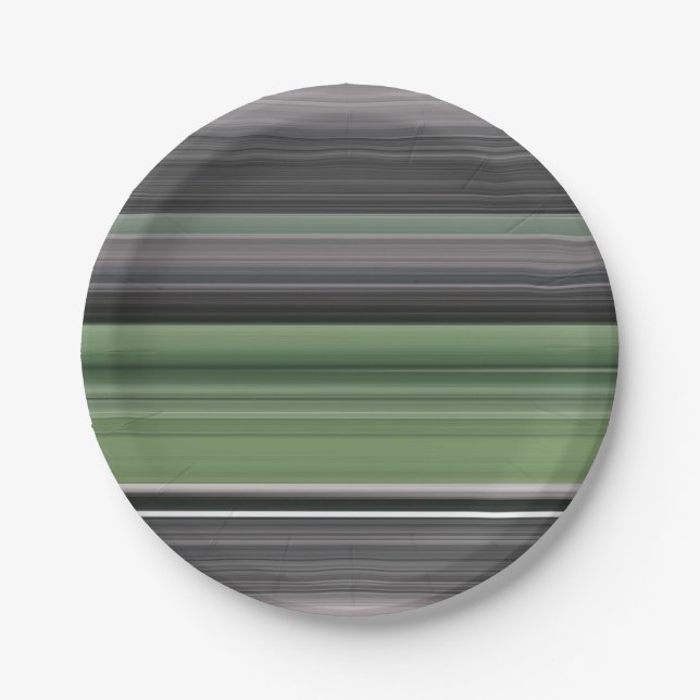 Abstract #1: Olive green and gray Paper Plate (Front)