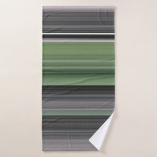 Abstract #1: Olive green and grey Bath Towel