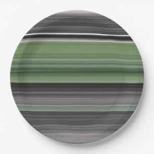 Abstract #1: Olive green and grey Paper Plate