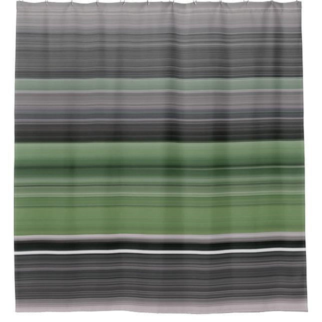 Abstract #1: Olive green and grey Shower Curtain (Front)